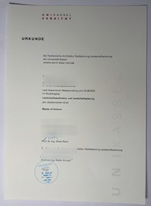 Universität Kassel Urkunde-卡塞尔大学学位证