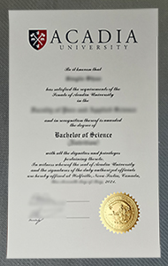 Acadia University degree certificate
