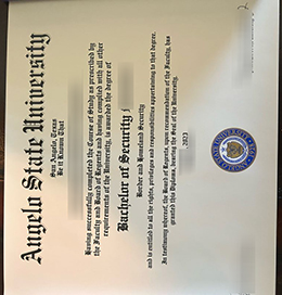 Angelo State University diploma sample