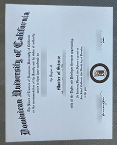Dominican University of California diploma certificate