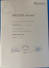 Hochschule Fresenius Master Urkunde