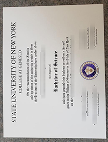 SUNY Geneseo diploma certificate