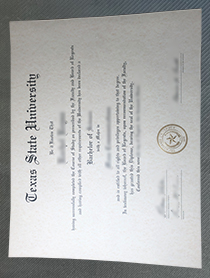 Texas State University (TXST) diploma certificate