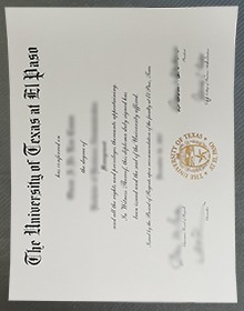 UTEP diploma certificate