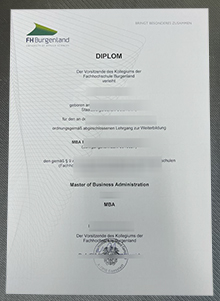 FH Burgenland diploma certificate