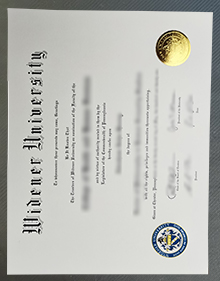 Widener University diploma certificate