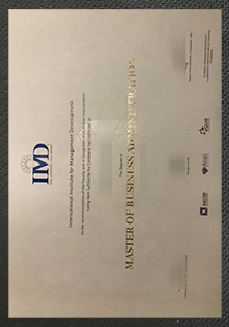 IMD MBA diploma certificate