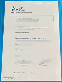 Université de Lausanne degree certificate