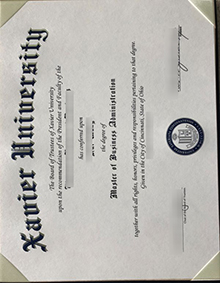 Xavier University diploma certificate