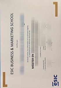 ESIC Business & Marketing School degree certificate