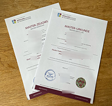 Apollon Hochschule der Gesundheitswirtschaft Urkunde and Zeugnis sample
