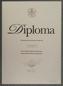 Handelshögskolan i Stockholm diploma certificate
