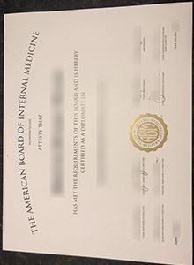 American Board of Internal Medicine certificate SAMPLE