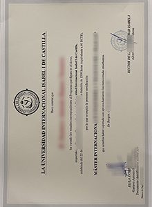 Universidad Internacional Isabel I de Castilla diploma sample