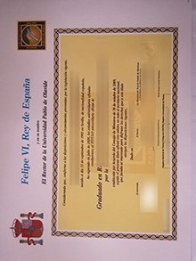 Universidad Pablo de Olavide diploma sample