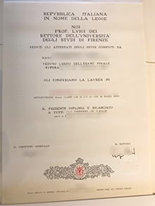 Università degli Studi di Firenze diploma sample