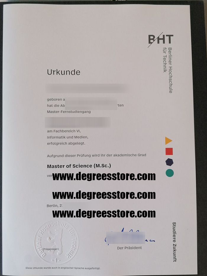 Berliner Hochschule für Technik Urkunde