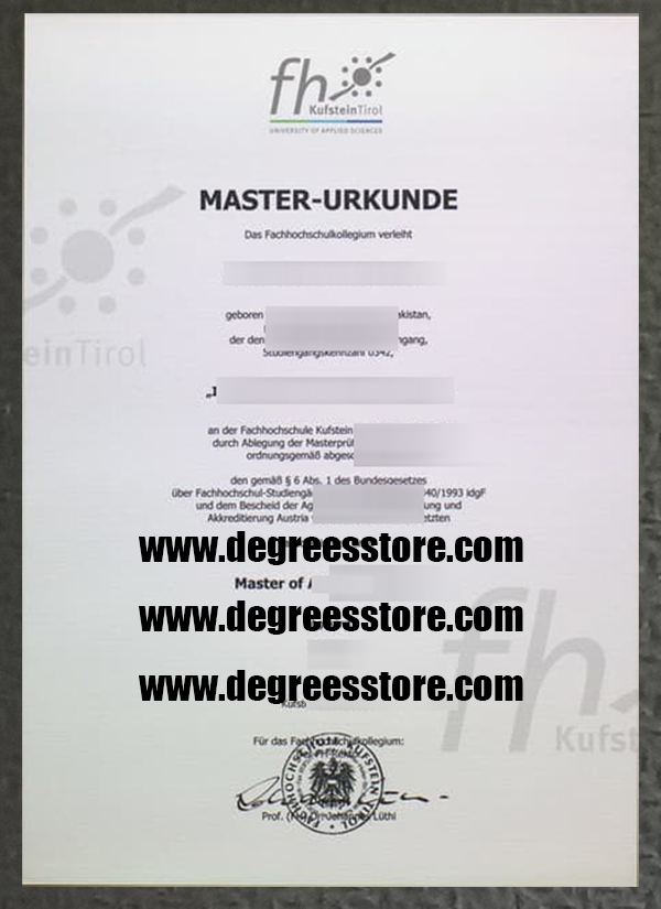 Fachhochschule Kufstein Tirol urkunde