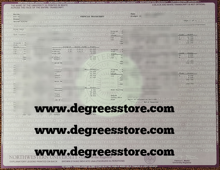 Northwestern University transcript