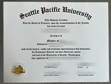 Seattle Pacific University diploma, 购买西雅图太平洋大学文凭样本