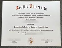 Seattle University Diploma sample
