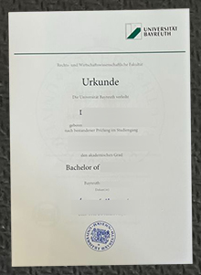 Universität Bayreuth Urkunde sample