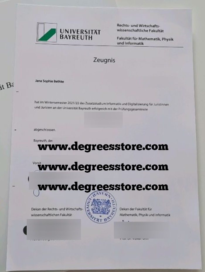 Universität Bayreuth Zeugnis