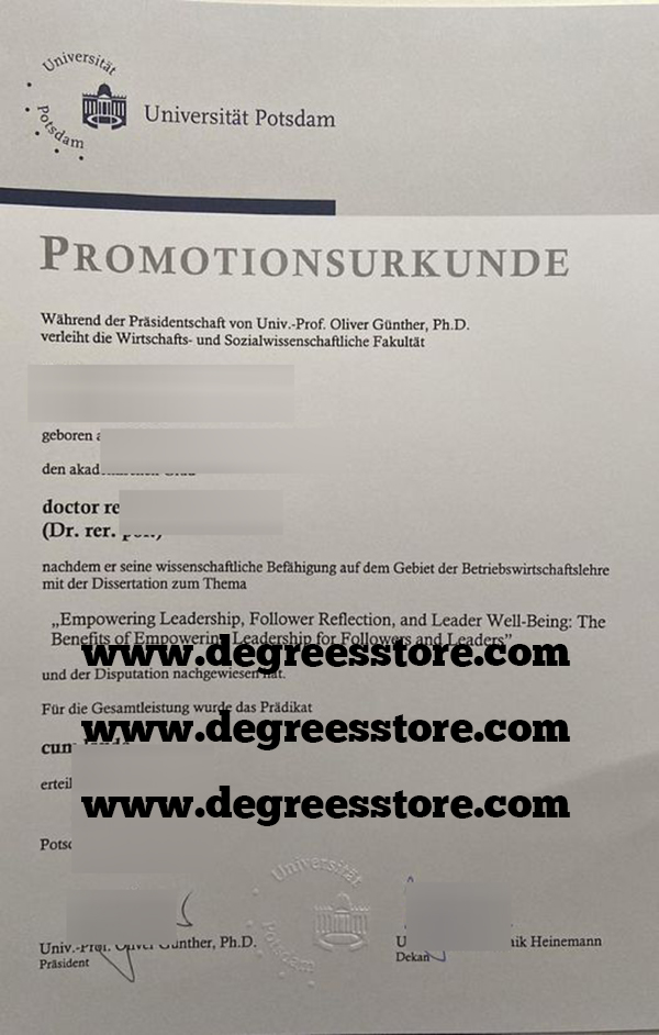 Universität Potsdam Urkunde