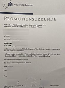 Universität Potsdam Urkunde sample