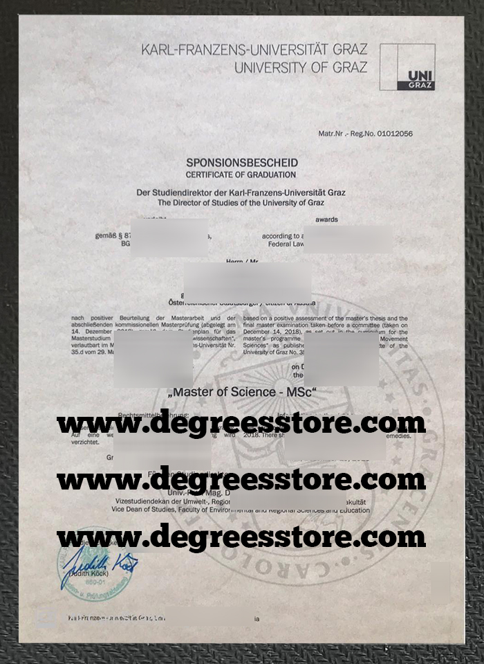 University of Graz diploma, Karl-Franzens-Universität Graz degree