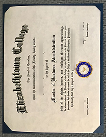 Elizabethtown College diploma certificate
