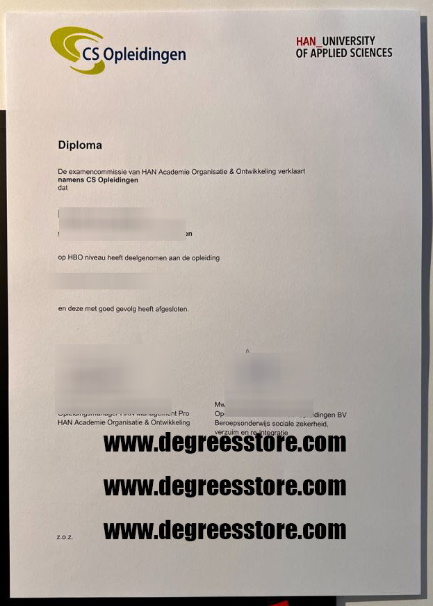 HAN University of Applied Sciences diploma