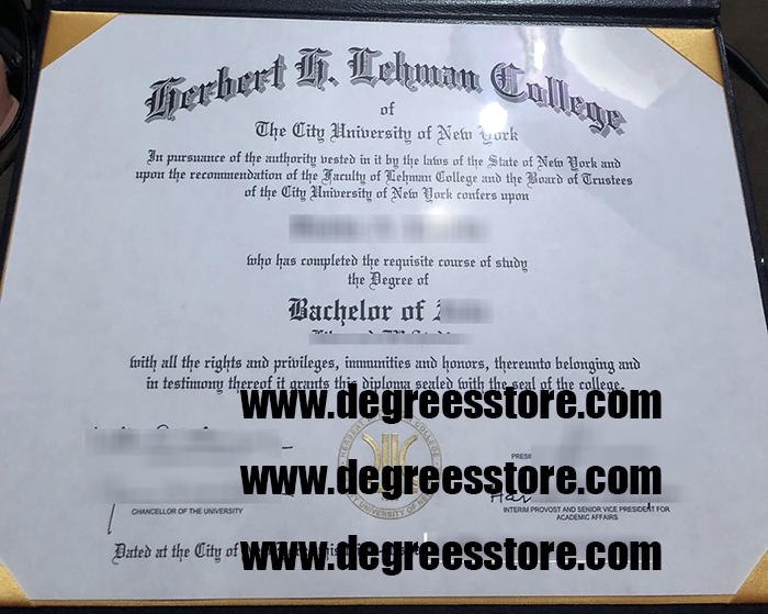 Lehman College degree certificate