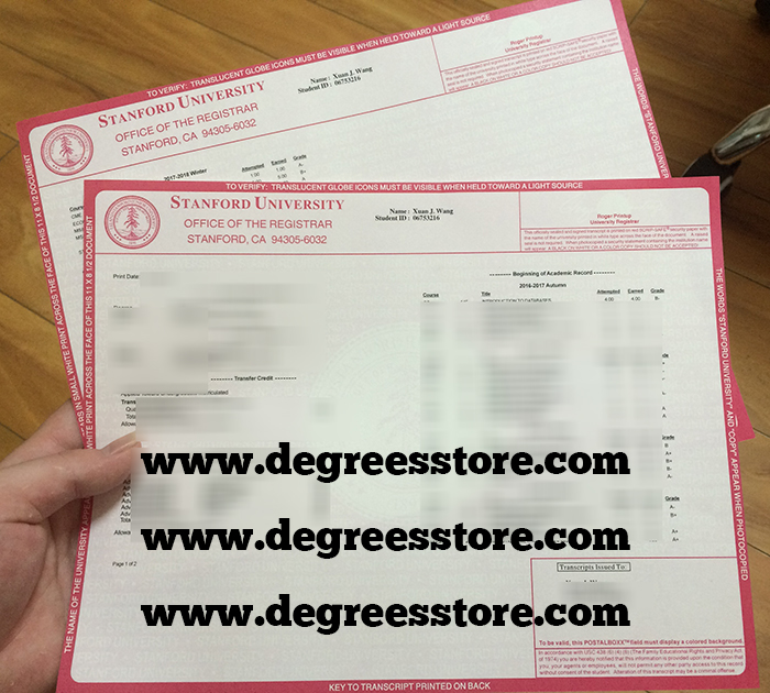 Stanford University transcript