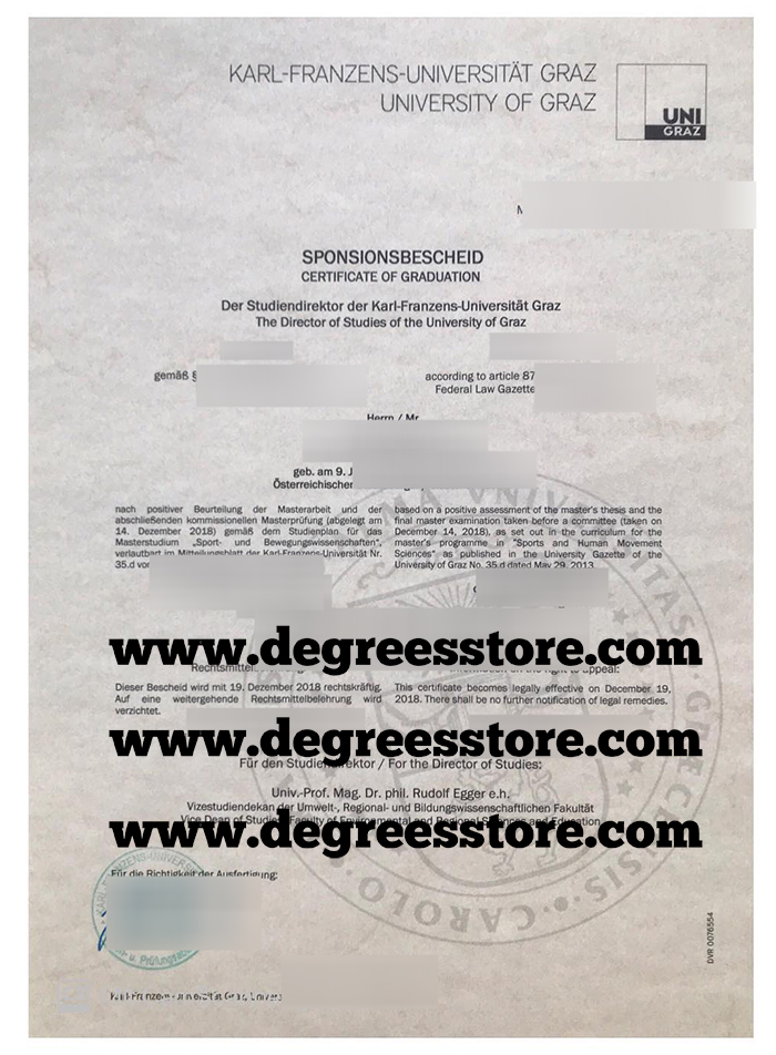 University of Graz certificate