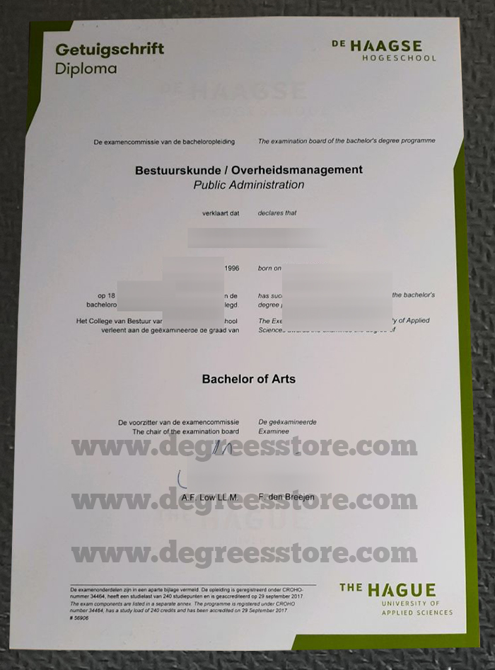 De Haagse Hogeschool Getuigschrift Diploma, 购买海牙应用科学大学证书文凭