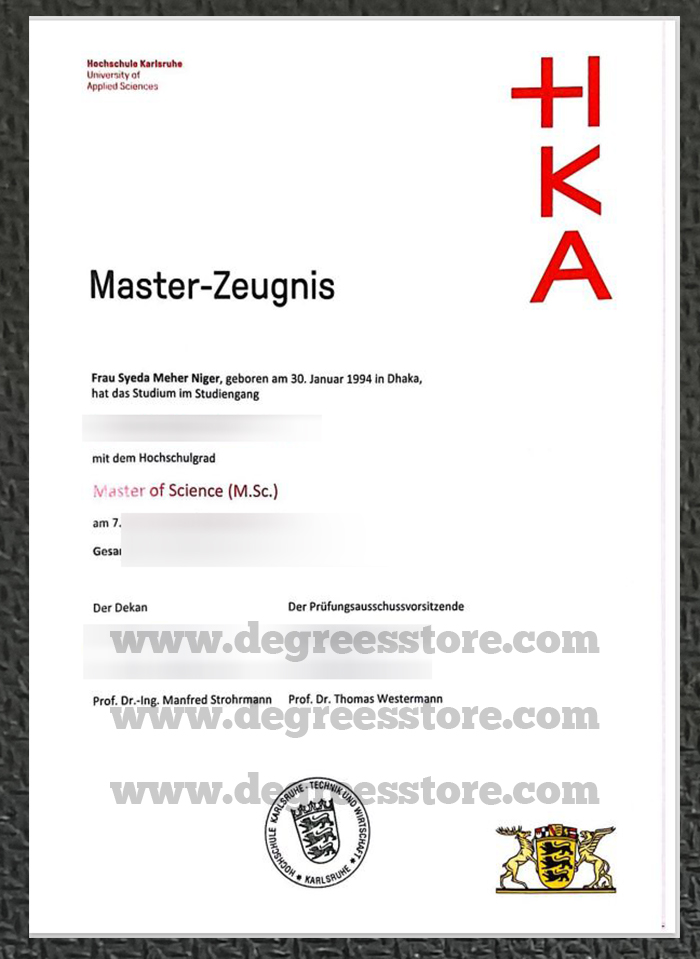 Hochschule Karlsruhe Master Zeugnis, Order a HKA Transcript