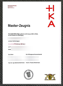 Hochschule Karlsruhe Master Zeugnis