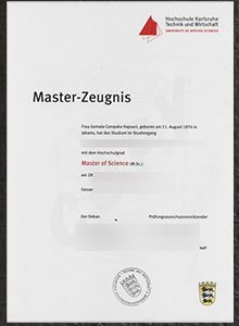 Hochschule Karlsruhe Technik und Wirtschaft Master Zeugnis