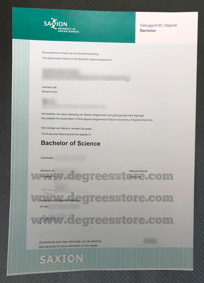 Hogeschool Saxion Getuigschrift Degree, 订购萨克逊应用技术大学文凭证书