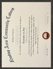 Reading Area Community College (RACC) diploma sample