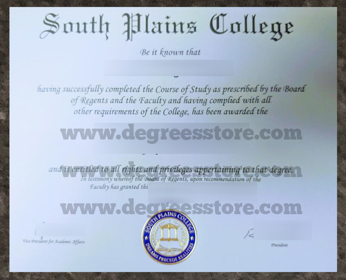 South Plains College degree, 2025购买南平原学院文凭证书