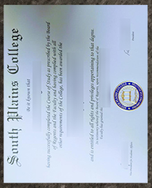 South Plains College degree, 南平原学院文凭证书