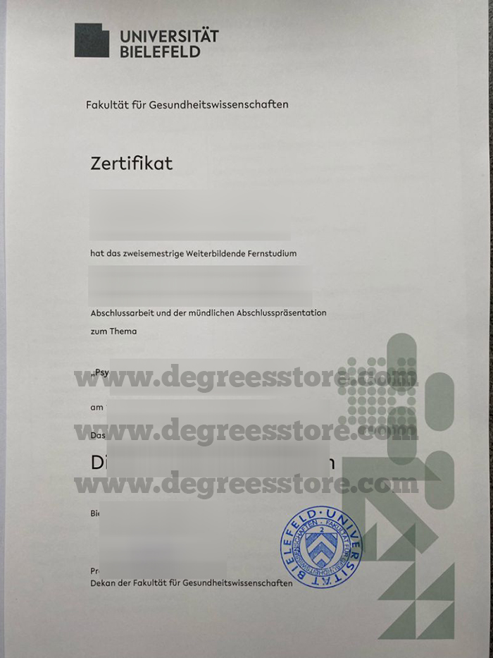 Universität Bielefeld Urkunde