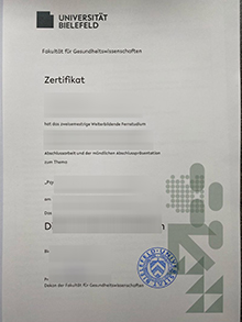 Universität Bielefeld Urkunde sample