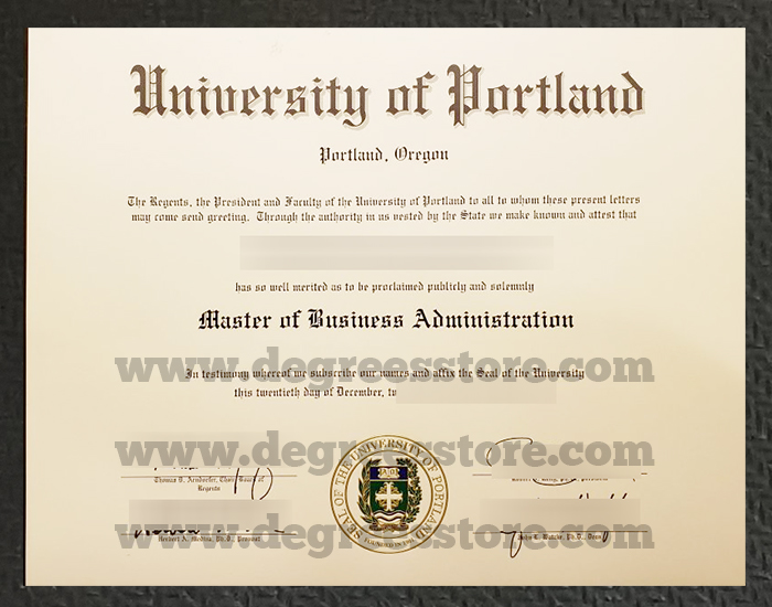 University of Portland (UP) MBA diploma, 波特兰大学（UP）MBA文凭证书