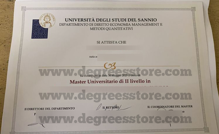 University of Sannio diploma, Università degli Studi del Sannio Laurea