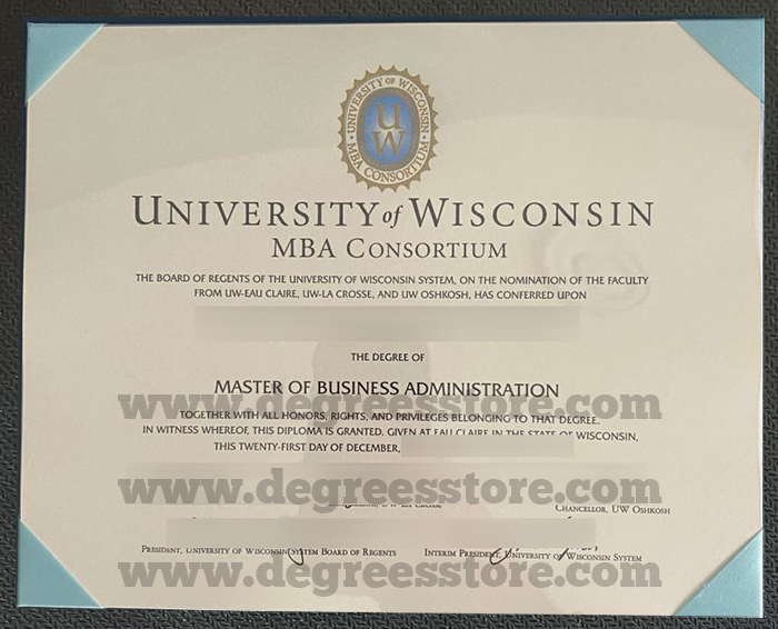 University of Wisconsin MBA Alliance diploma