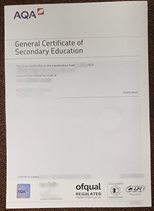 2023 AQA GCSE Certificate sample