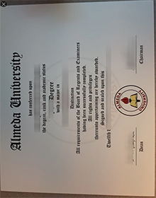Almeda University diploma